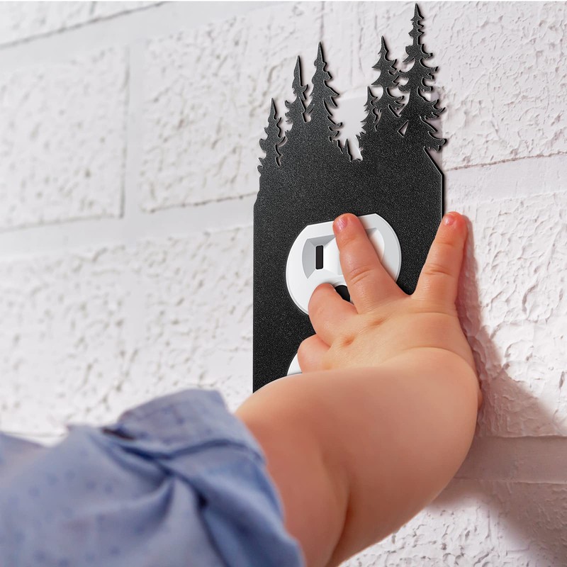Kingdder 24 Pcs Metal Bear Light Switch Cover Moose Tree
