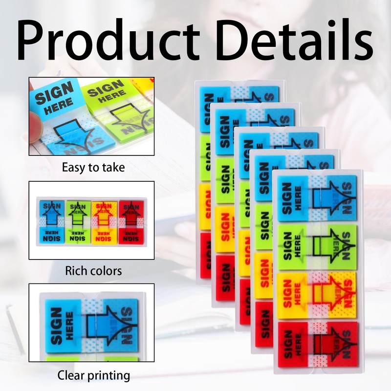 500 Pcs Sign Here Stickers Arrow Labels Stickers Sign Here