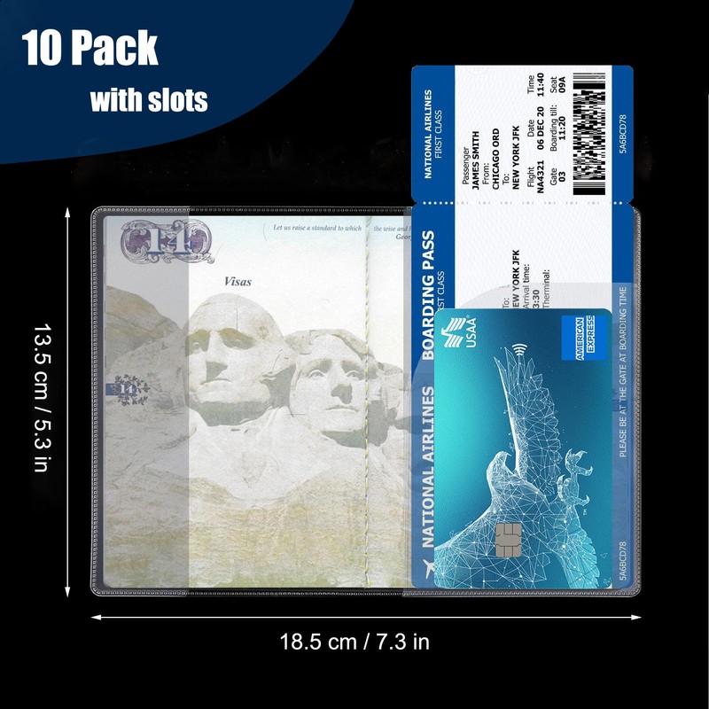 Clear Passport Cover, Waterproof Passport Protector Case, Vinyl Transparent Travel