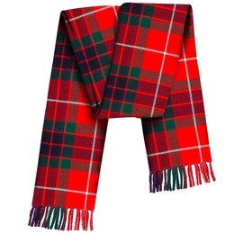 100% Pure Lambswool Tartan Scarf women and men - 12x60" - Spring collection - Red Checkered scarves - Smooth Brushed wool -Mothers day, Valentines day gift (Fraser Red Scottish Tartan)