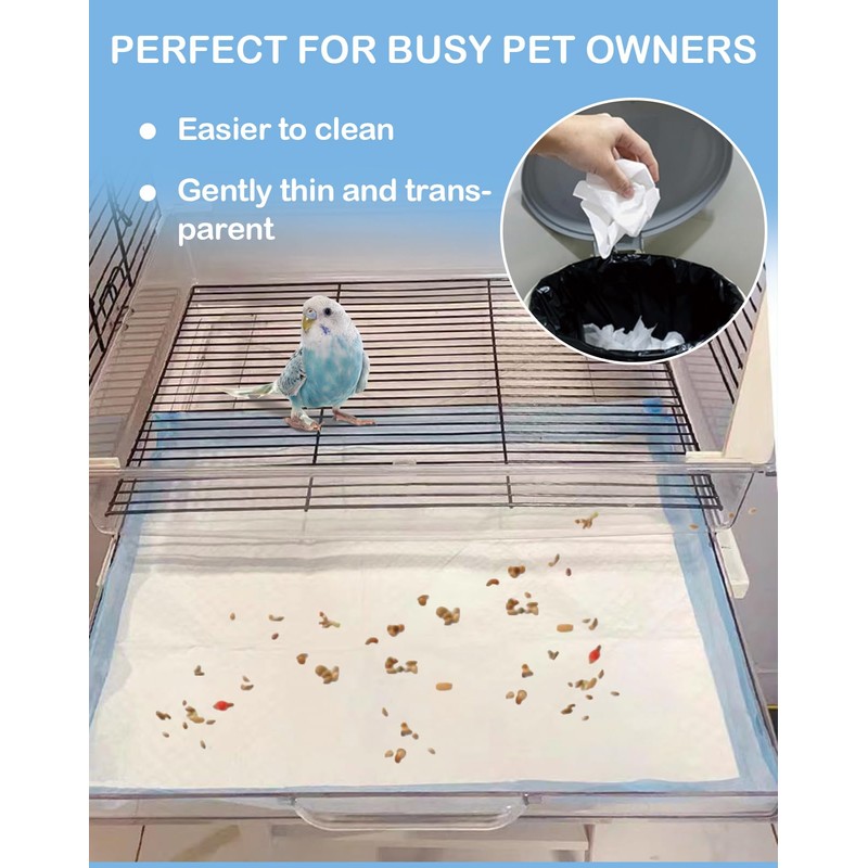 Niwaes 100 Pcs Disposable Bird Cage Liner 12.9" X 17.7"