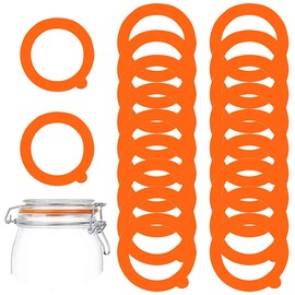 Rubber Rings for Jars, Pack of 20 Sealing Rings for Preserving Jars, Leak-Proof Preserving Rings for Preserving Jars, Orange, Inner Diameter 6.8 cm