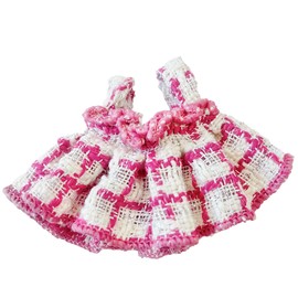[Sewing Clothes] Tweed Dress for Plushies [For 4.9 - 5.9 inches (10 - 15 cm)] Pink g.triger G.triger Jettrigger, Thinking Towel, Nuikatsu