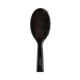 TB TOOLS FOR BEAUTY T4B Lussoni Wooden Detangling Oval Hair Brush with Natural Wild Boar and Nylon Bristles for Short and Medium Hair Black Antistatic Properties Oval, 1 Piece