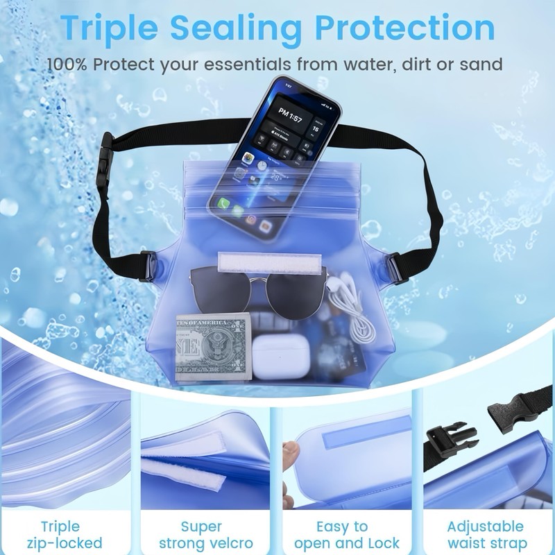 Waterproof Phone and Valuables Bag - Pack of 2 with