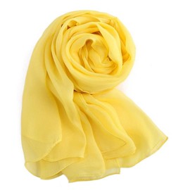 MEISHINE® 180 x 110 cm Women's Elegant Silk Scarf - Women's Pashmina Made of 100% Pure Silk, yellow