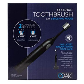 OOAK Cepillo de dientes eléctrico con 5 modos de cepillado – 2 cepillos avanzados – negro