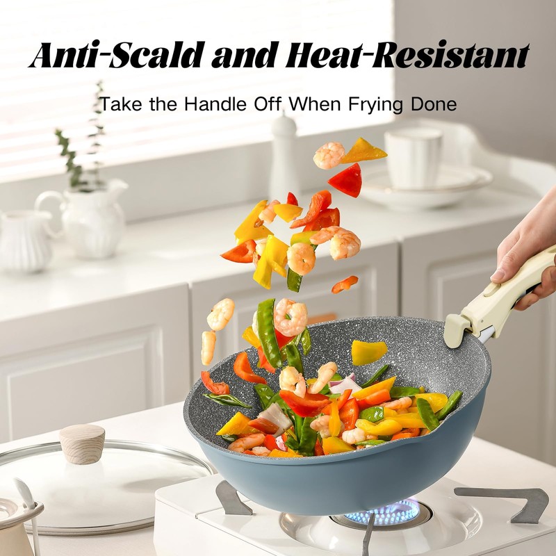 Detachable Handle Cookware Set 2 Pack Pots and Pans Replacement