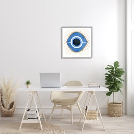 Stupell Industries Abstract Blue Evil Eye Symbol Framed Wall Art, Design by Ziwei Li