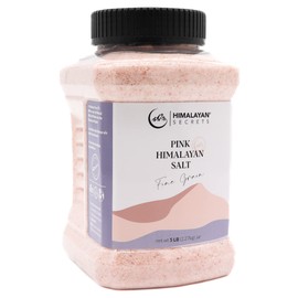 Himalayan Secrets Gourmet Pink Himalayan Salt - Bulk 5LB Jar - 100% Natural Healthy Salt Packed with Minerals - Kosher Certified (5 LB Fine Jar)