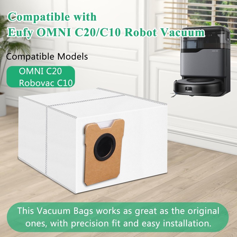 10er Staubbeutel Kompatibel mit eufy Omni C20, C10 Roboterstaubsauger,4-Lagige Ersatz
