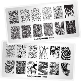 Whats Up Nails - Texture Stamping Plates 2 pack (B010, B059) for Nail Art Design