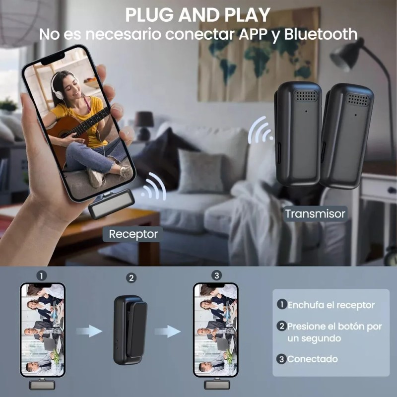 Wfeagl Lavalier Microfono Inalambrico Microfono Para Pc Microfono Para Celular