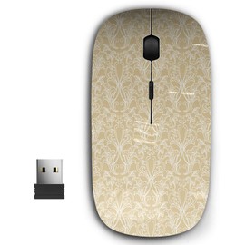 KAWAMOUSE 2.4G Ergonomic Portable USB Wireless Mouse for PC, Laptop, Computer, Notebook with Nano Receiver (Gold Vintage)