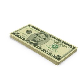 Scratch Cash Dollar Old Style - 100 x $5 Dollars (Real Size), Money to Play, Props Money