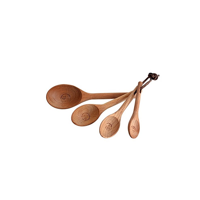 Lautechco? 4pcs/set Japanese Style Wooden Measuring Spoons Set Healthy No