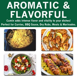 SPICES VILLAGE Cumin Powder (8 oz) - Purely Ground from Whole Cumin Seeds, All Natural Fresh Cumin Spice, Premium Grade Cumin Seasoning - Kosher Certified, Gluten Free, Non GMO, Resealable Bulk Bag