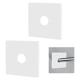 JIYIN 2 Pcs Escutcheon Plate Wall Split Flange, 28mm/1.1in ABS Square Wall-Mounted Water Pipe Flange Cover, Self-Adhesive Plumbing Cover Plates for Kitchen Shower Head Toilet(White)