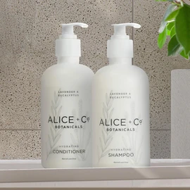 Alice + Co. Shampoo & Conditioner | Lavender & Eucalyptus | Fairfield by Marriott | Hotel Bath Amenities | 8.5 oz Bottles | Hair Care Set