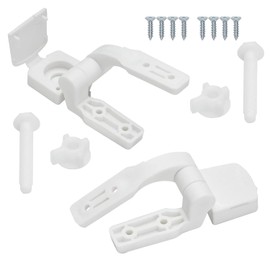 YTgilo 1 Set Universal White Plastic Toilet Seat Hinge Replacement Toilet Seat Cover With Bolts Screws Nuts