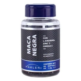 Maca Negra + L-arginina Zinc Y Omega 3 | 60 Softgels Maklen Sin Sabor