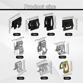 Rebvugr 100Pcs 10 Sizes Auto Car U-Clip Metal Trim Panel Spring Clip Trim Moulding Clip Kit 4A0-867-276A Replacement for Most Cars
