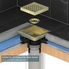 Georkios Brushed Gold 6 Inch Square Floor Drain, SUS304 Stainless
