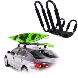 Deluxe Kayak Carrier Boat Canoe Surf Ski Snowboard Roof Top Mounted J-Bar Rack