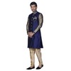 Tathastu Conjunto de pijama Sherwani Kurta para hombre, Azul /