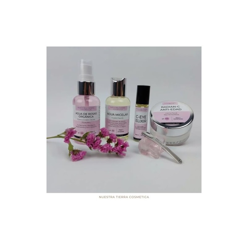 Nuestra Tierra Cosmética Kit Ritual Rejuvenecedor 4 Pasos, Agua Micelar,