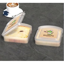 Baoyemes Portable Toast Bread Sandwich Box, Easy to Clean Bread Box, Reusable, Food Grade Transparent Sandwich Box (White)