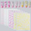 8 Sheets Flower Nail Art Stickers Hibiscus Flower Nails Stickers