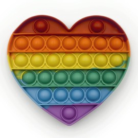 Droquimur | Stress Relief Toy | Pop It Sensory | Bubble | Heart | Rainbow Colours