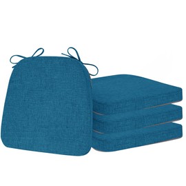 ELFJOY Chair Cushions for Dining Chairs Kitchen Chair Cushions U Shape Non Slip Chair Pads Set of 4 Seat Cushions with Ties Indoor 16.7" x 16" Blue