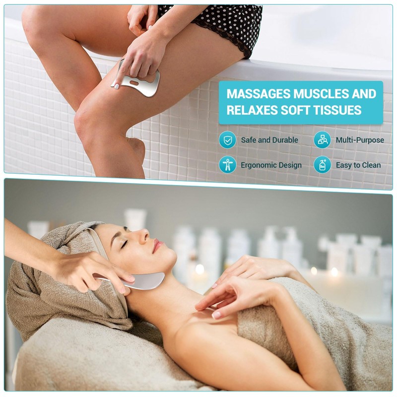3 in 1 Muscle Scraper Stainless Steel Gua Sha Set