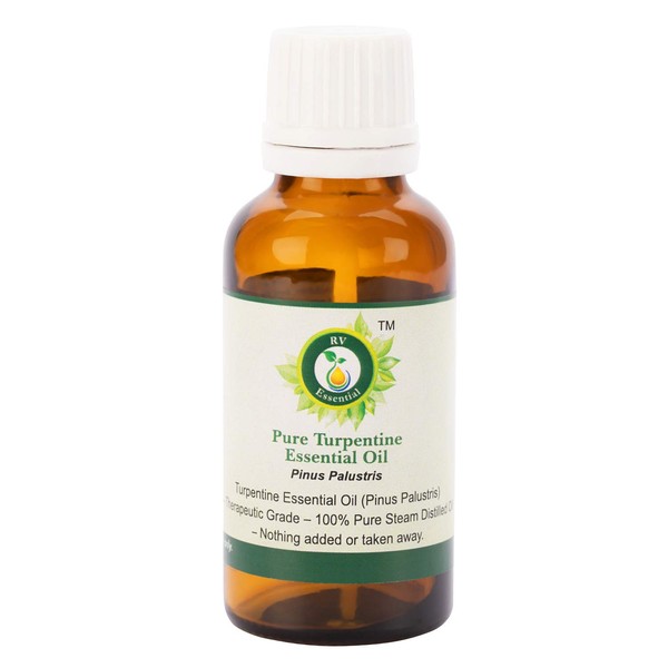 Turpentine Essential Oil | Pinus Palustris | For Painting | Turpentine Oil | For Pain Relief | 100% Pure Natural | Steam Distilled | Turpentine Essential Oil | 100 ml | 3.38 oz By R V Essential