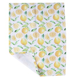 ACCENTHOME Cotton Kitchen Towels Set of 4 - Absorbent Dish Towels Set | Tea Towels | Bar Towels | Lemon Yellow Printed Kitchen Dish Towels - Multi Purpose Kitchen Linen, Drying Dish Hand Towels 20x28