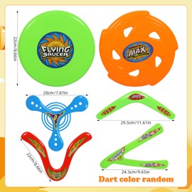 Pellinch 6 Stück Boomerang, Bumerang für Kinder, Frisbee Kinder, Wurfspiel Bumerang, Rückkehr Boomerang-Sportspielzeug, Farbe der Darts zufällig, Frisbee Ring für Kind Flying Geschwindigkeit
