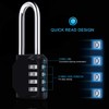 2 Pack 2.6in Long Combination Padlock, Waterproof 4 Digit Combination