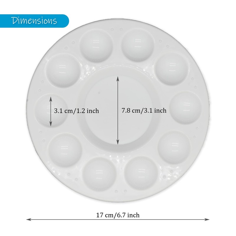 16 Pcs Round Paint Tray Palettes Plastic For Acrylic Oil