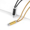 Richsteel Black Bullet Urn for Ashes Cremation Necklace Mens Womens