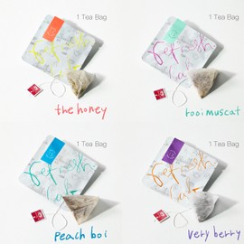 REFRESH.LAB, Premium HERBAL BLEND TEA SAMPLER, Assorted Tea bag Sampler, Individually Wrapped, 4 Count (4 Blends x 1 Tea Bag, Pack of 1), Eco-Friendly 100% Cornstarch Tea Bag