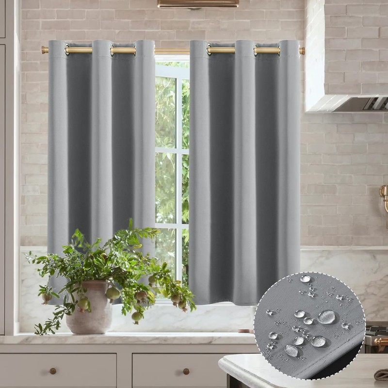 XTMYI Short Curtains for Bathroom Window,48 Inch Length Waterproof Blinds