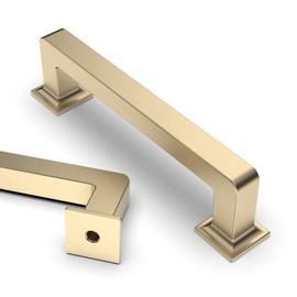 Asidrama 6 Pack 3.75 Inch(96mm) Brushed Brass Kitchen Cabinet Handles, Cabinet Pulls Kitchen Cabinet Hardware Cupboard Handles Drawer Handles Dresser Pulls