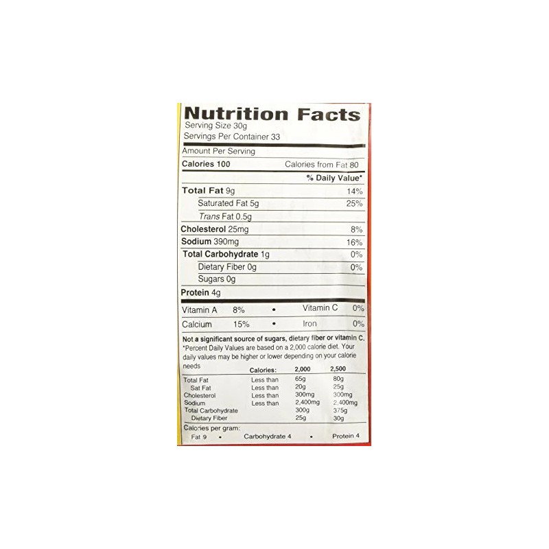 Tastee Cheese 2.2 Pound Pack of Cheddar Cheese Dairy Based