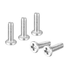 sourcing map M1.2-0.25 x 4mm 20Pcs Flat Round Head Screws 304 Stainless Steel Phillips Drive Machine Screws Hardware Fastener for Furniture Connection