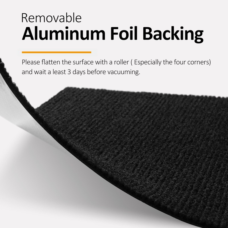 FunStick 24"x160" Large Black Carpet Roll with Padding Attached for