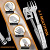BURNHARD 4-in-1 Barbecue Utensils Multitool Including Barbecue Turner, Grill Fork,