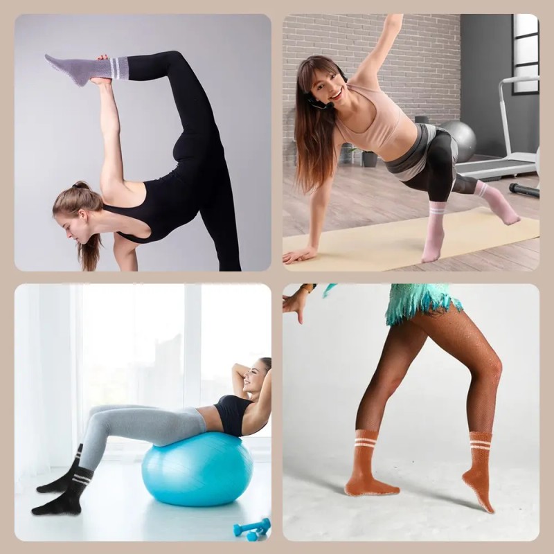 16par Calcetines Yoga Calcetas Antiderrapantes Pilates Mujer