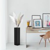 18" Modern Black Vertical Stripe Floor Vase, Tall Centerpiece Vase